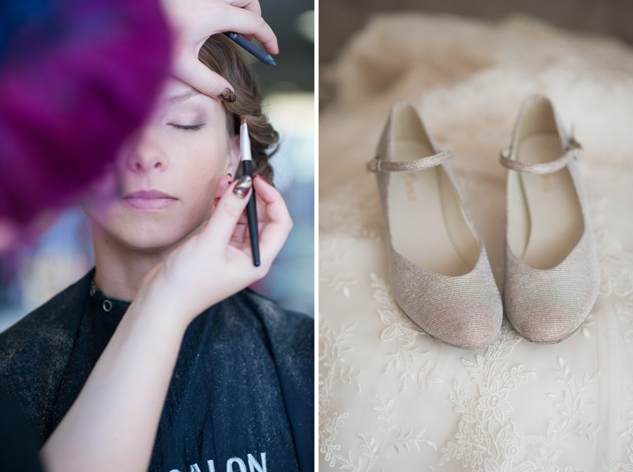 bride getting ready - bridal shoes