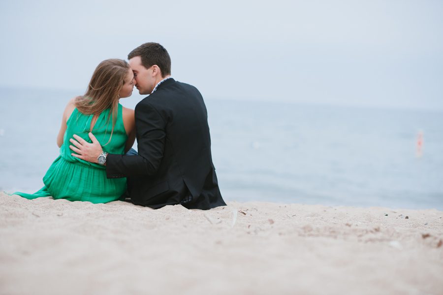 wedding proposal at glencoe beach - couple kissing
