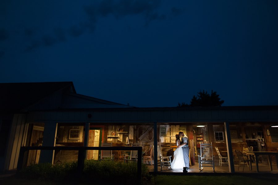 night time photograph - wedding at emerson creek pottery and tea room