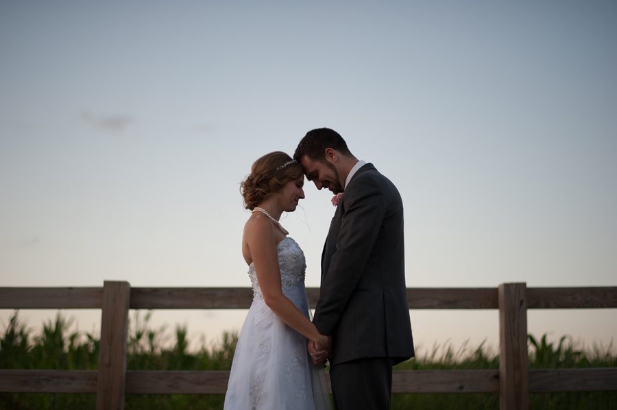 bride and groom at sunset {abbey farms wedding photographer}