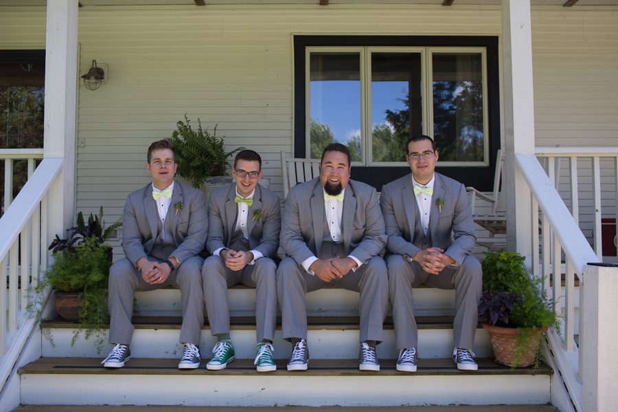 groomsmen on the stairs {heritage prairie farm wedding photography}