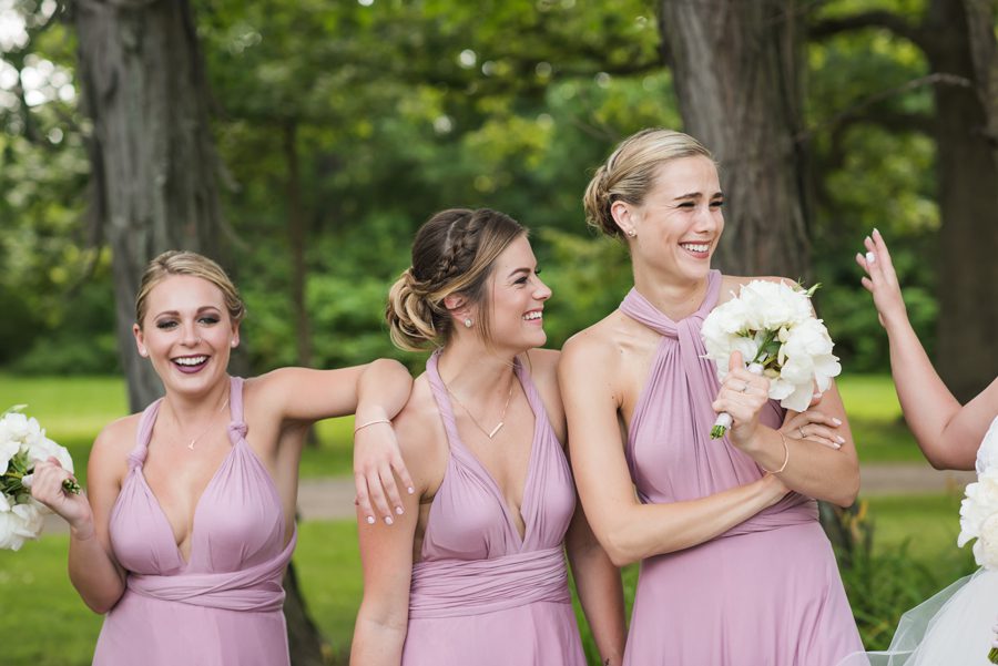 brides maids laughing {batavia wedding photography}