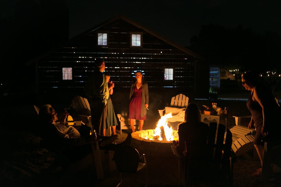 campfire at heritage prairie farm in elburn, Illinois