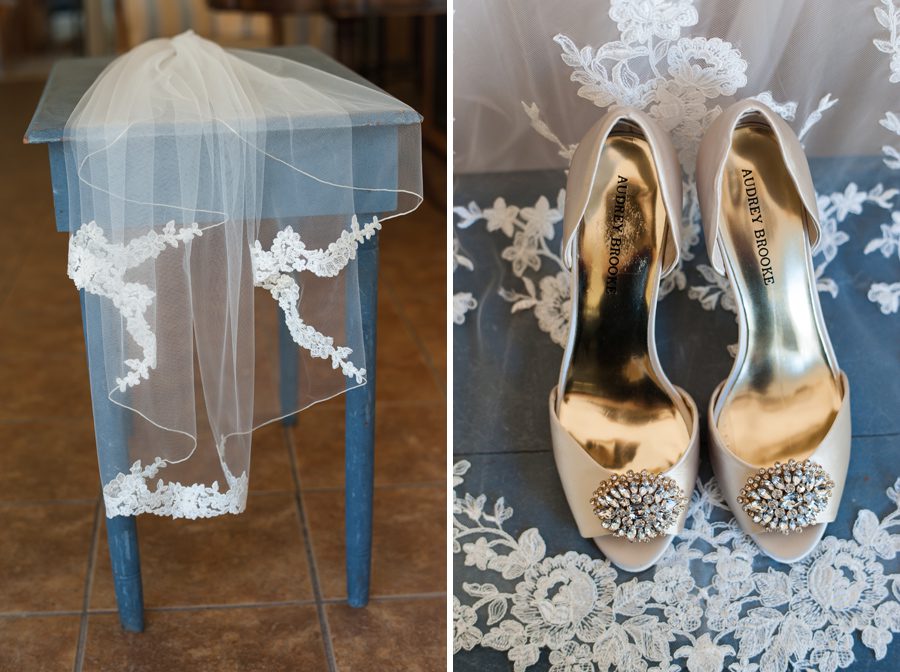 Veil and shoes – Heritage Prairie Farm Wedding