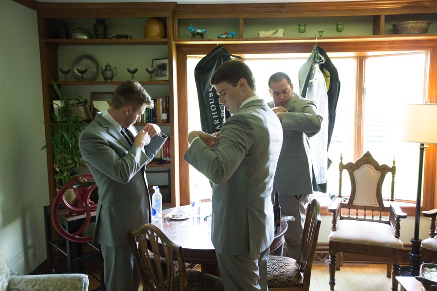 groomsmen getting ready at Heritage Praire Farm {Elburn Photographer}