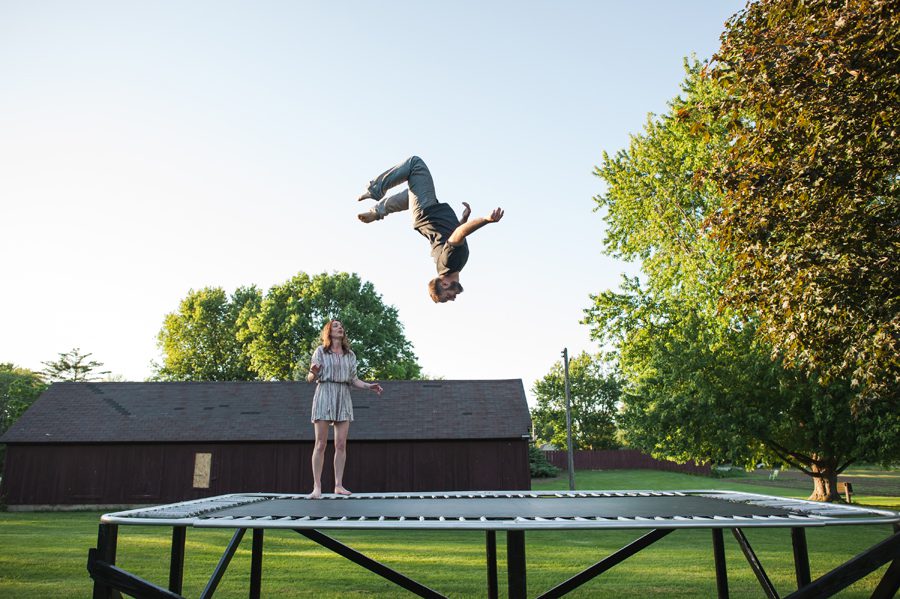 chicagoland engagement photographer - trampoline