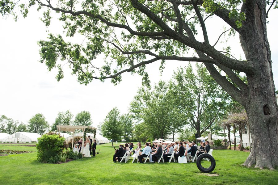 outdoor wedding venue with tire swing