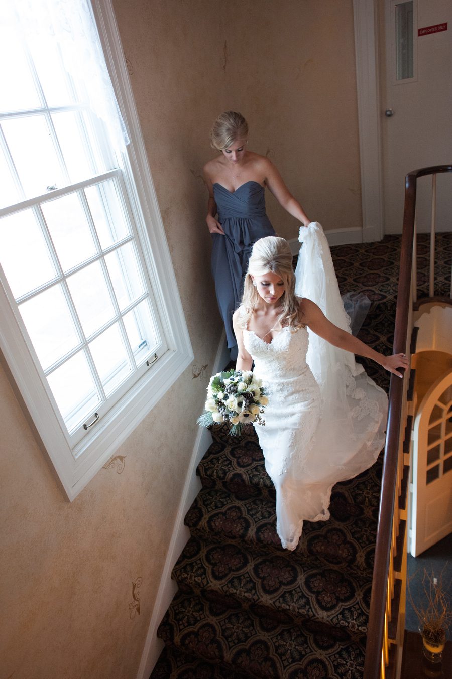Danada House wedding - exit down the stairs