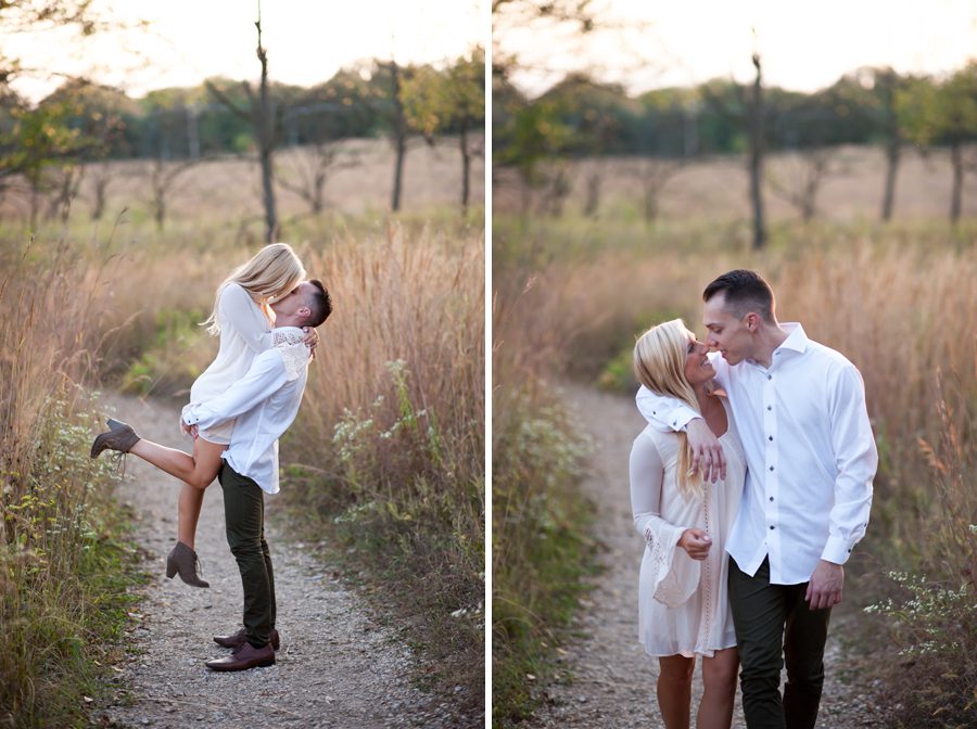 engagement session in tall grass - arboretum