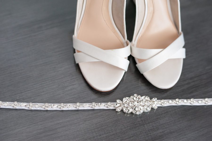 Getting ready at the Rennaissance in Shcaumberg – wedding shoes