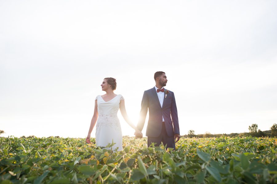 wedding couple at heritage prairie farm - elite photo