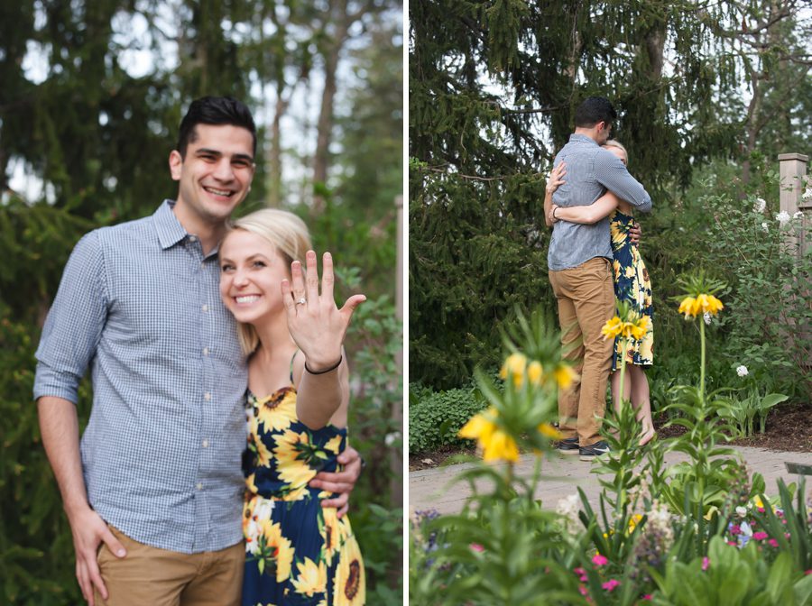 engagement ring and hug - surprise proposal