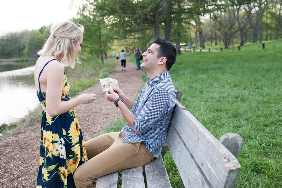surprise proposal at the morton arboretum fragrance garden