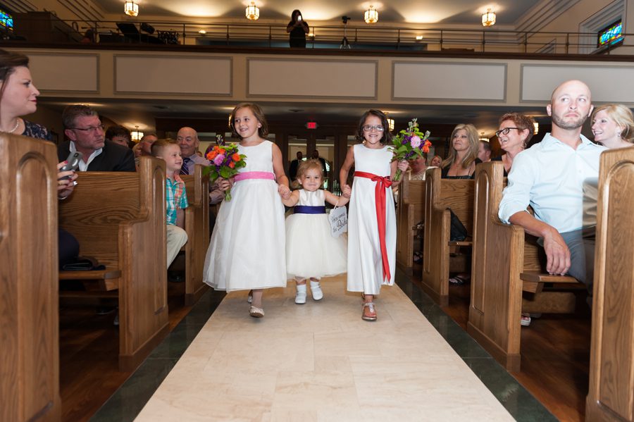 st patricks church wedding in st charles illinois - flower girls