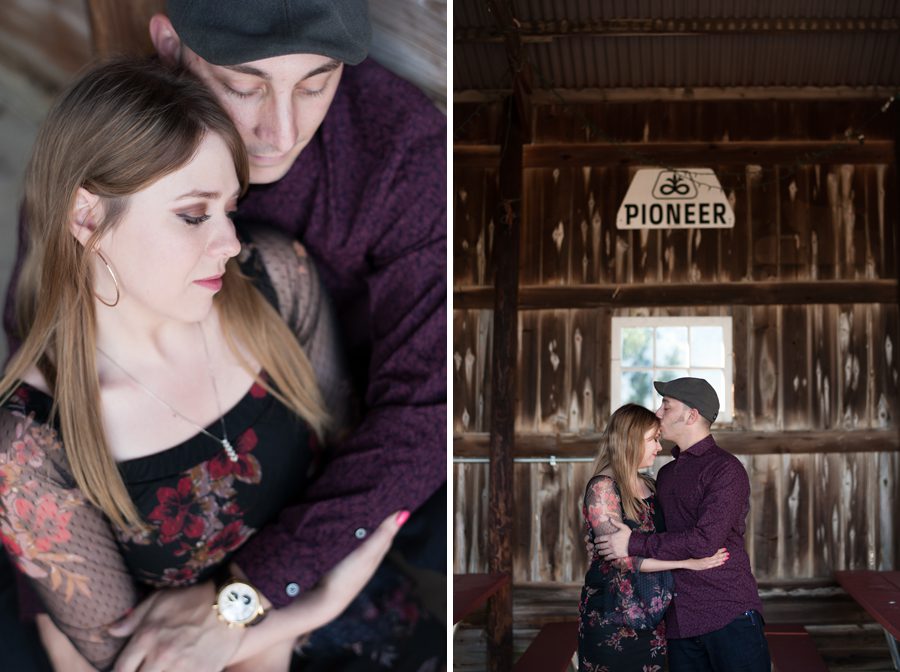 peck farm engagement photography – pioneer sign